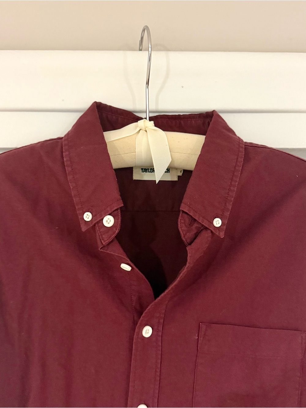 Taylor Stitch The Jack Men’s Button-Down Shirt in Burgundy Oxford (Size 42/L)